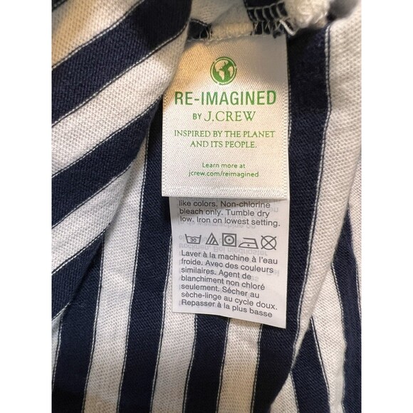 Re-Imagined by J. Crew Womens Sz Small Navy Blue Striped Racerback Tank Dress - Picture 3 of 6